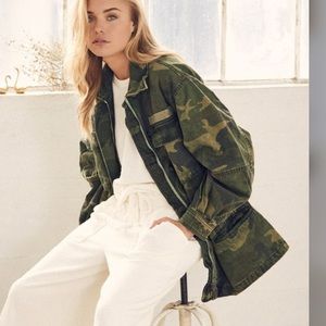 M Free People Camo Military Jacket M 